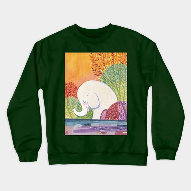 Elephant Crewneck Sweatshirt by Alina Chau